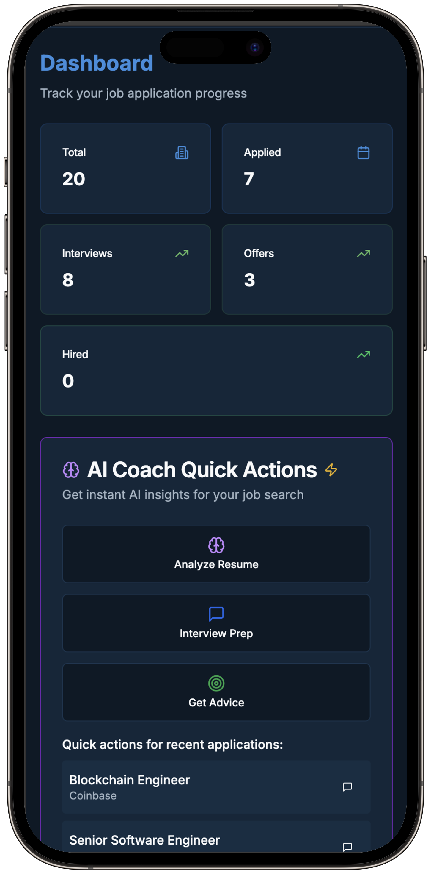 AppTrack Mobile Dashboard
